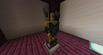 closeup on netherite armor