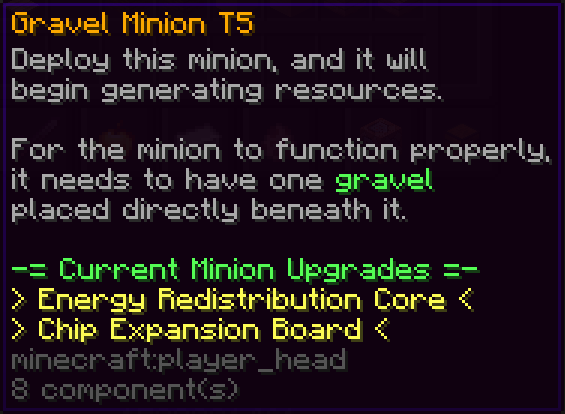 Minion with upgrades