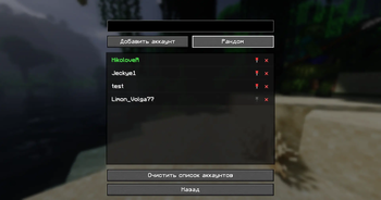 Accounts window