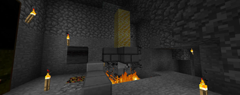 A smelting setup processing through gold