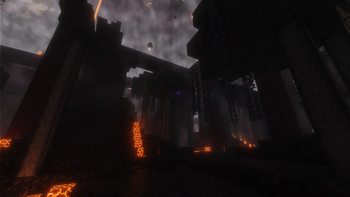 Nether Fortress Above a Wither Forest