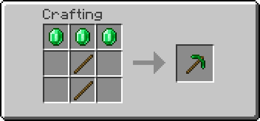 Emerald Pickaxe Recipe
