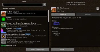 ModMenu including Mods