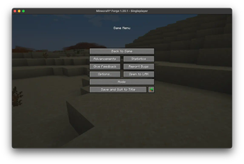New button in the pause menu