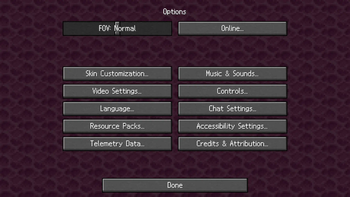 Options Menu