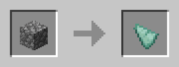 cobblestone to prismarine shards in cauldron