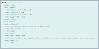 Example config as TOML