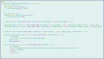 Example config in java