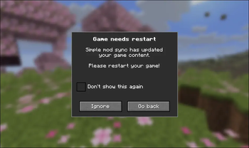 Game requires restart popup
