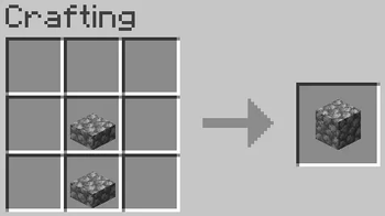 crafting cobblestone block