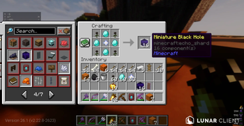 miniture black hole recipe