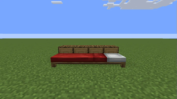 Side view of the bed, which is 4 blocks long