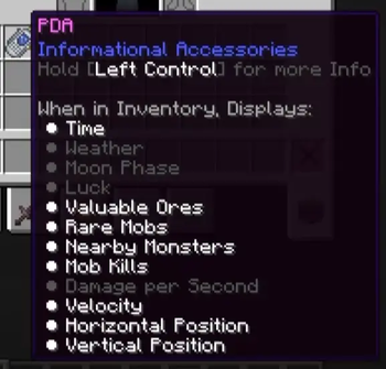 Informational Accessory Tooltip