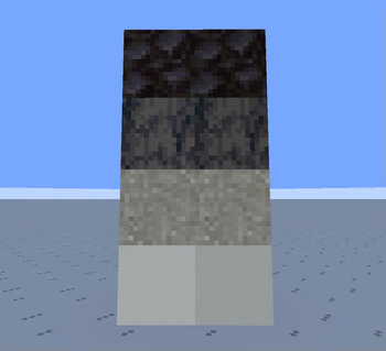 basalt, black stone white concrete, light gray concrete powder