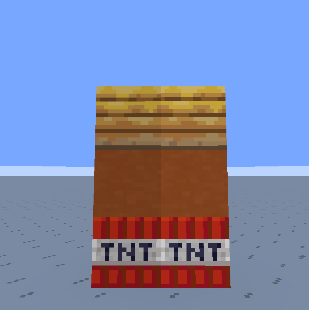 tnt, orange terracotta and beehive blocks 