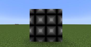 A large dark pyramid