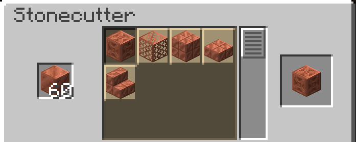 Balancing copper block usage in the stonecutter