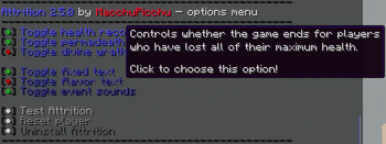 Options menu