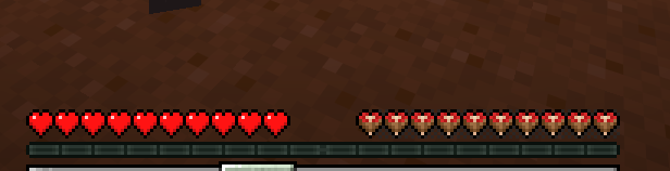Hotbar with the Hunger Shield Badge enabled