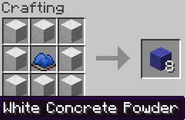 White to Blue Concrete Powder