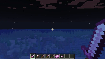 Sword and other tools in hotbar