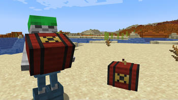 Pirate skeleton with powder keg