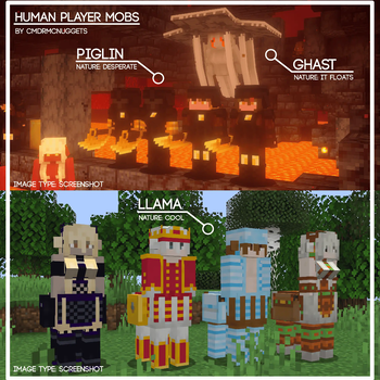 HPM Piglin Ghast and Llama