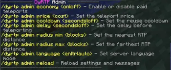 DyRTP Admin Help Menu