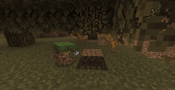 Grass Blockling chopping a oak tree.