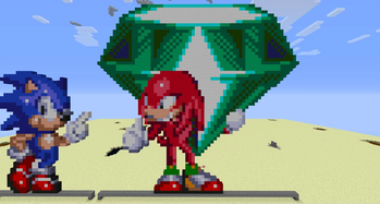 Sonic, Knuckles Holding Master Emerald