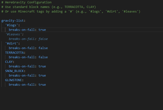 HereGravity - simple config