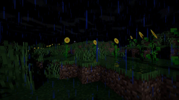 Rain in moonlight