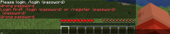 In-game login prompt and security messages
