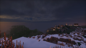 Village in The Mountain at Night