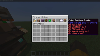 Trader builder menu