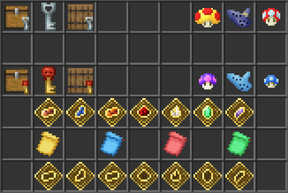 Locked Blocks, Medallions, Scrolls, Mushrooms, and Ocarinas