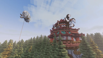 Airship Above a Bath House
