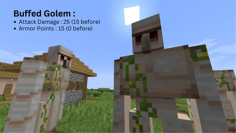 Iron Golems have more attack damage and armor points.