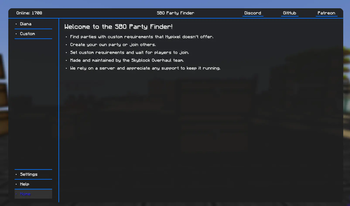 PartyFinder HomePage
