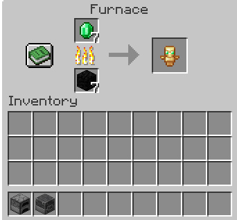 Smelt emeralds for a totem