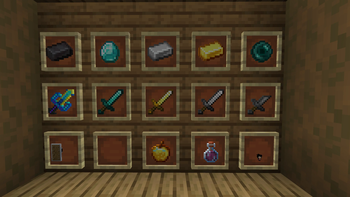 other items , all the ingots and ender pearl and golden apple ha