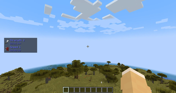 Status Effect HUD on the left with blue colors