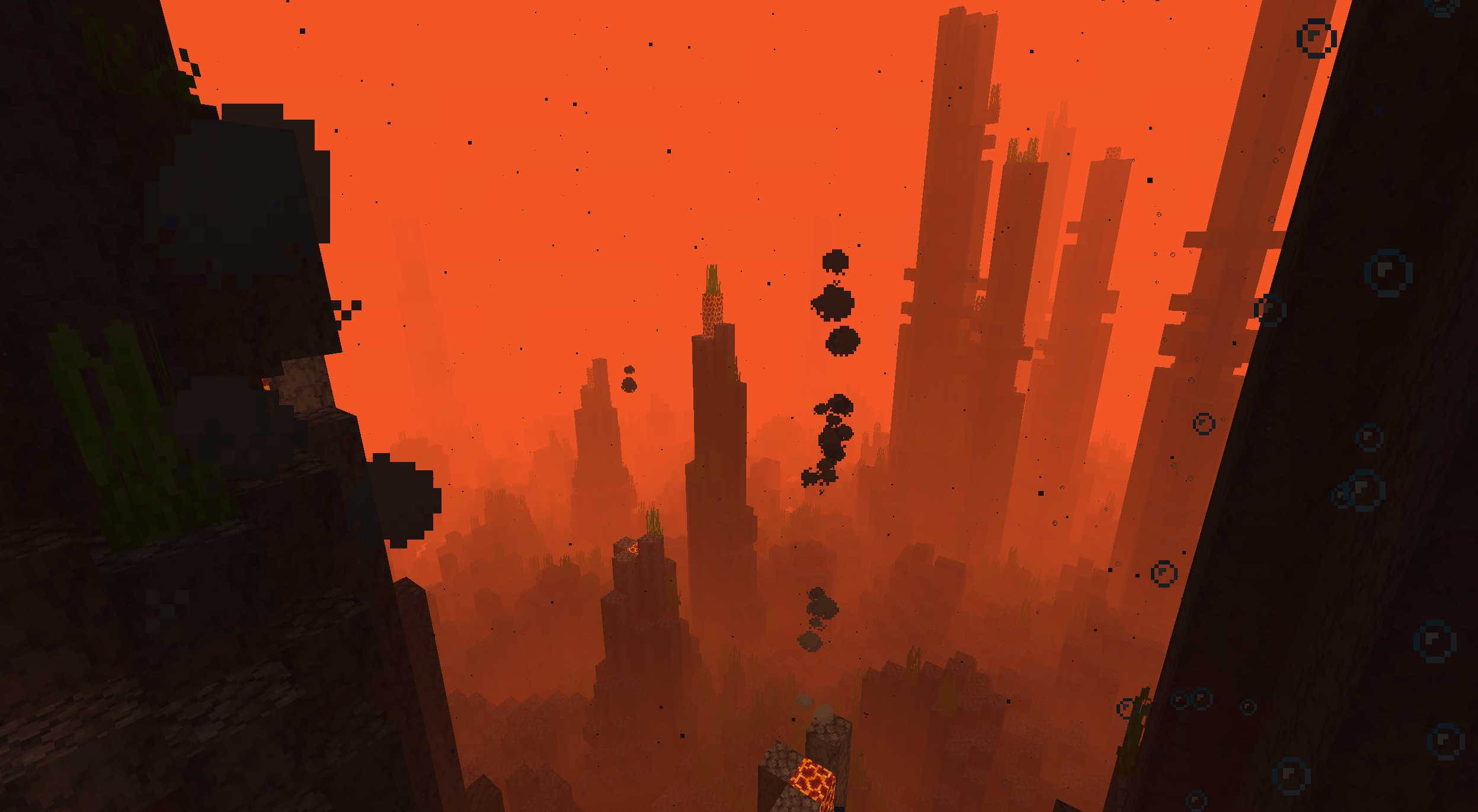 Orange colored ocean with hydrothermal vents