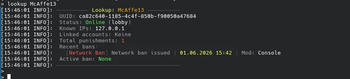 You can see player informations in /lookup
