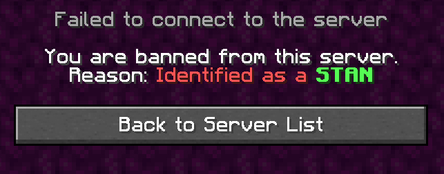 The stan ban message