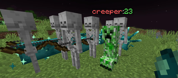 creeper, skeleton and glow squids