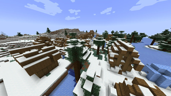 Snowy village ruins
