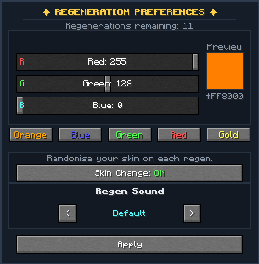 Regeneration Gui