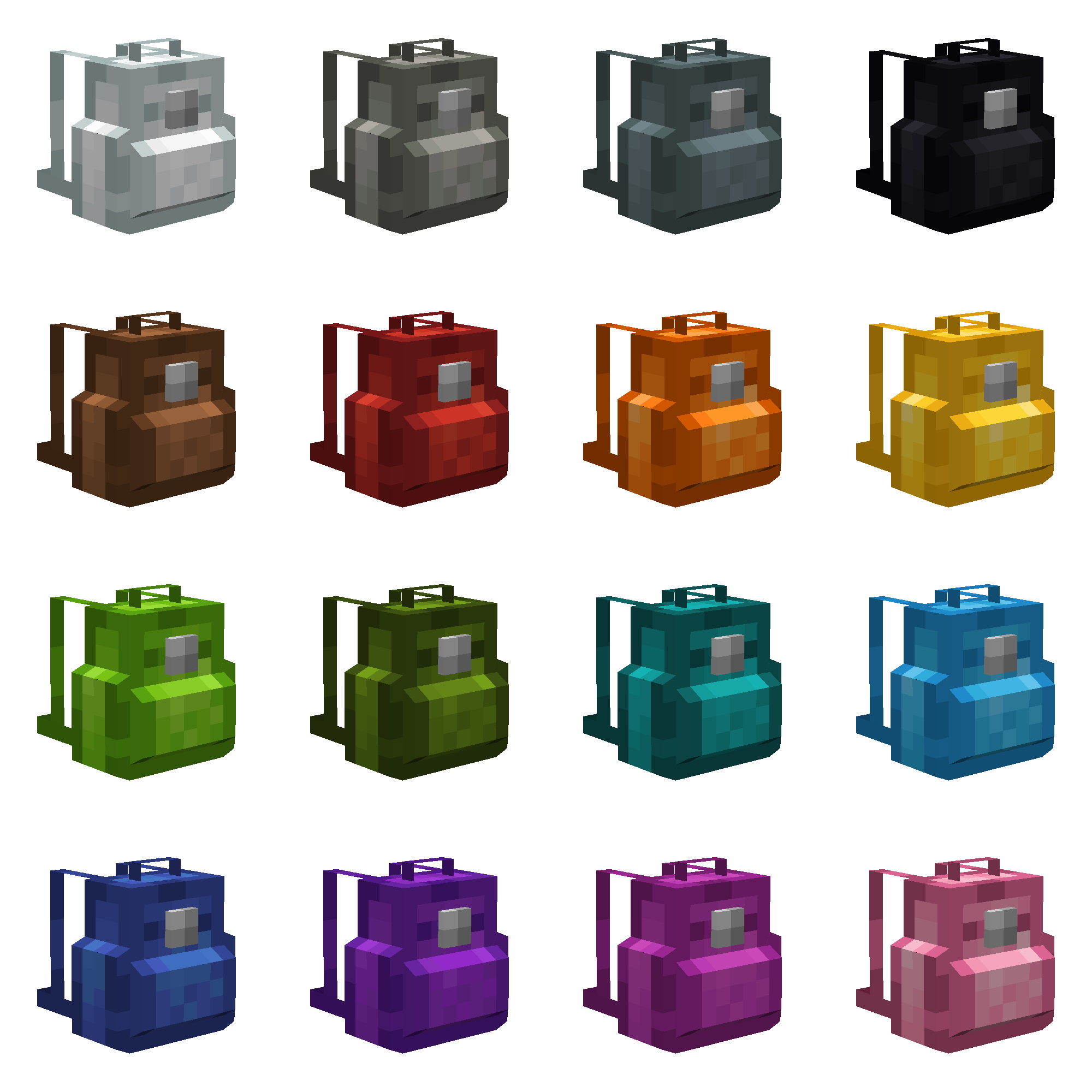 all new colors of the backpack as shown on a player