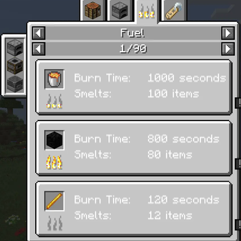Furnace Fuel List